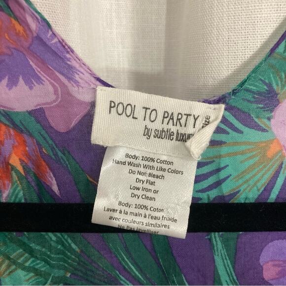 Pool to Party purple colorful tropical print kimono beach swim cover-up one size - Picture 4 of 6